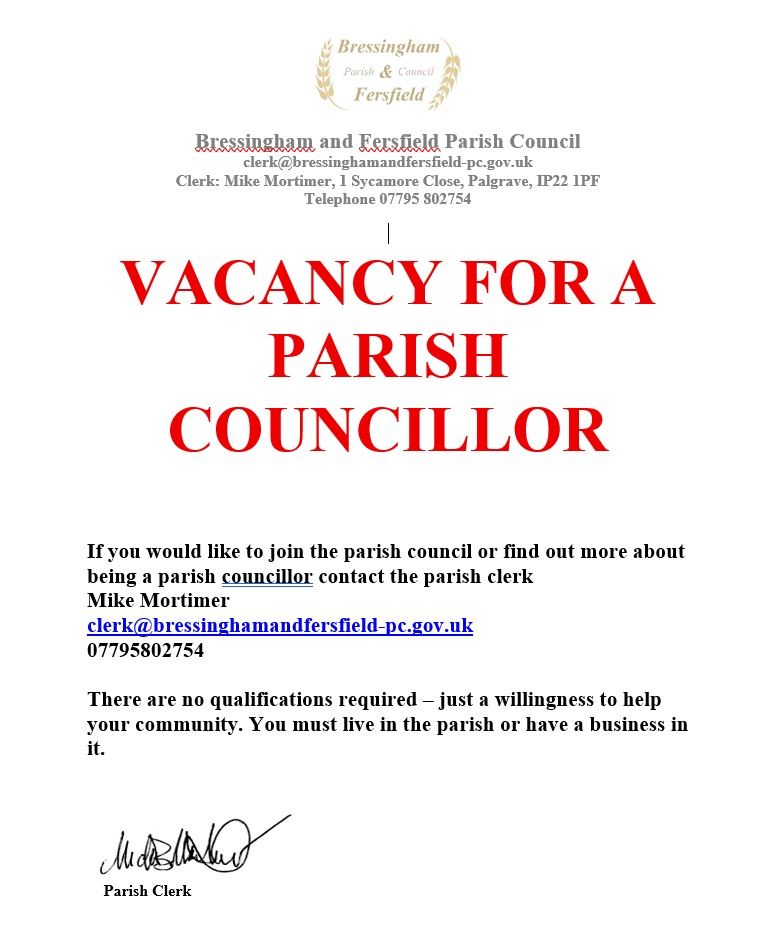 Parish Council Casual Vacancy poster